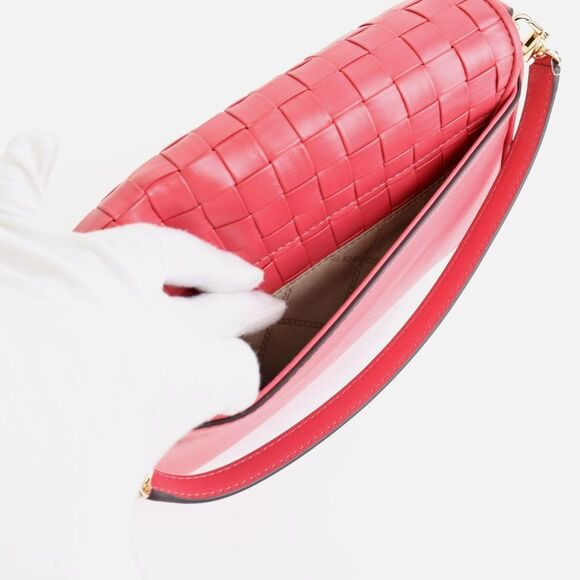 NWT MICHAEL Kors Bradshaw Woven Leather Convertible Shoulder Bag Light Berry Sor - Picture 12 of 14